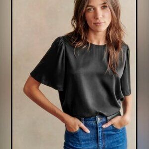 Sezane Kitty Blouse Black - Size 8